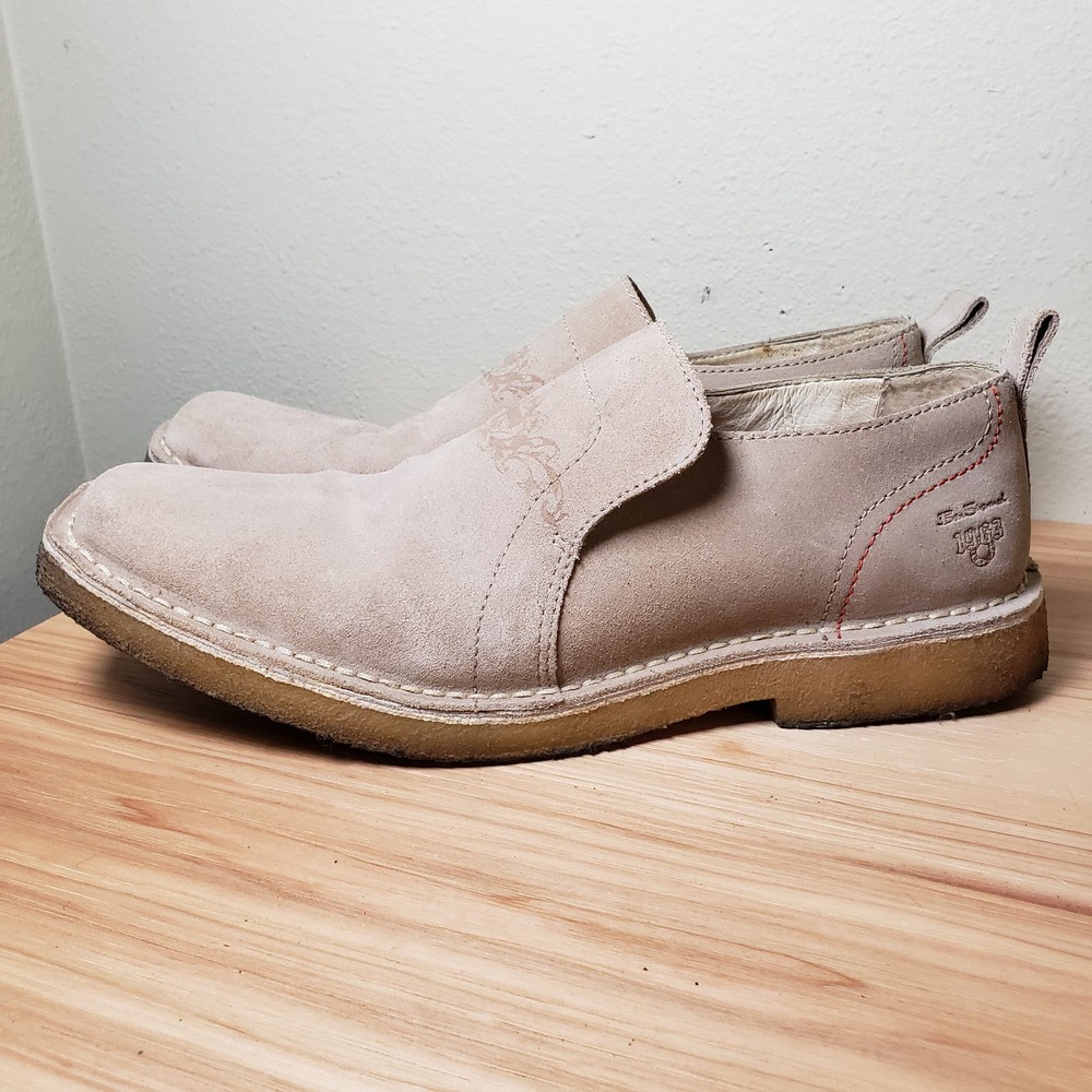 Ben Sherman Men's Size 11 Slip On Loafer Beige Tan Suede Leather Casual Shoe‎